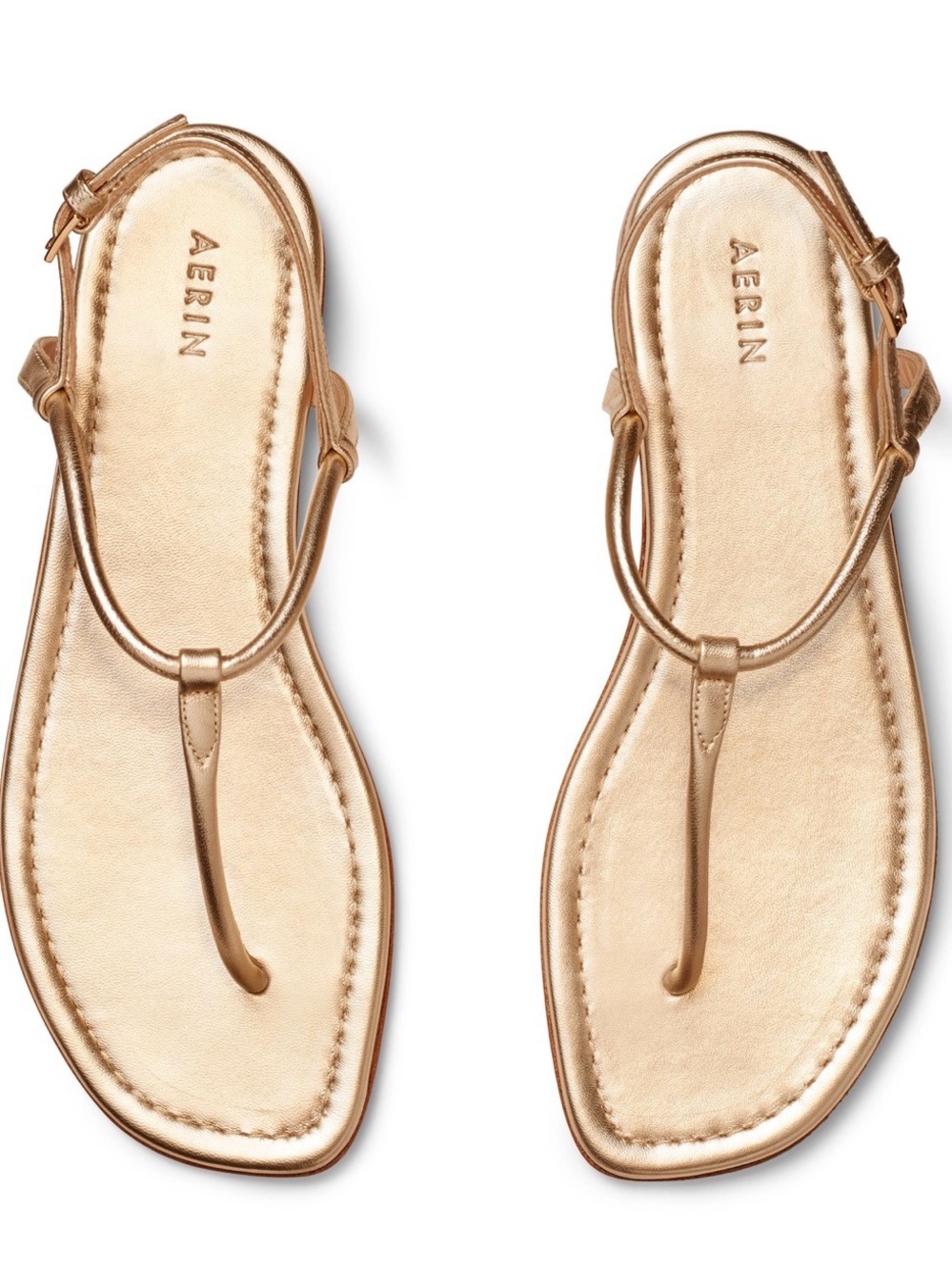 Aerin Black Leather Toe-Ring Sandals with Ankle Strap